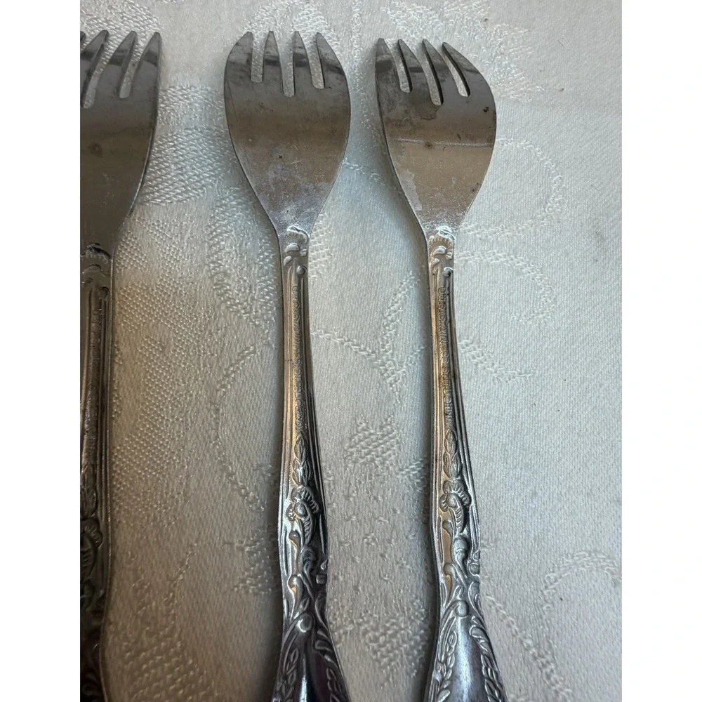 Vintage Utica Stainless Steel‎ Flatware 14 Piece Forks Knifes Spoons Silverware